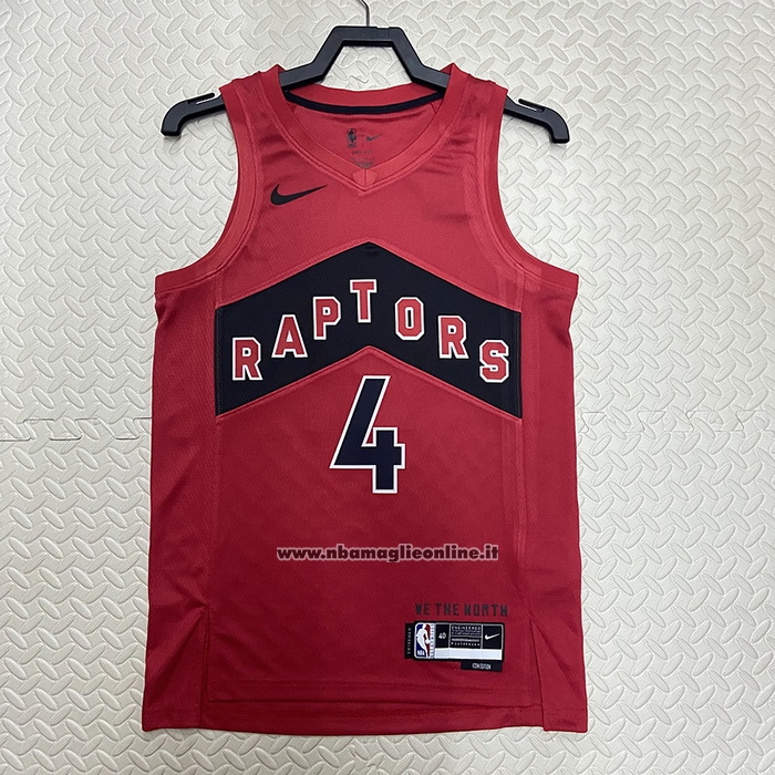 Maglia Toronto Raptors Scottie Barnes #4 Icon 2022-23 Rosso